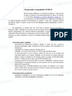 Măsuri de prevenire a transmiterii COVID-19