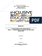 NDC - Tagum Foundation, Inc.: Educ 7 - Foundations of Special and Inclusive Education