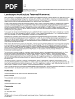 Landscape Architecture Personal Statement