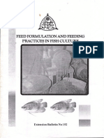 Feed Formulation and Feeding Practices for Fish Culture