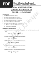 Jain College of Engineering, Belagavi: Signals & Systems (18ec45) Question Bank For Cie - Iii