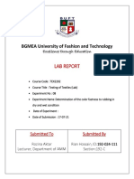 BGMEA University Lab Report on Determining Textile Color Fastness to Rubbing