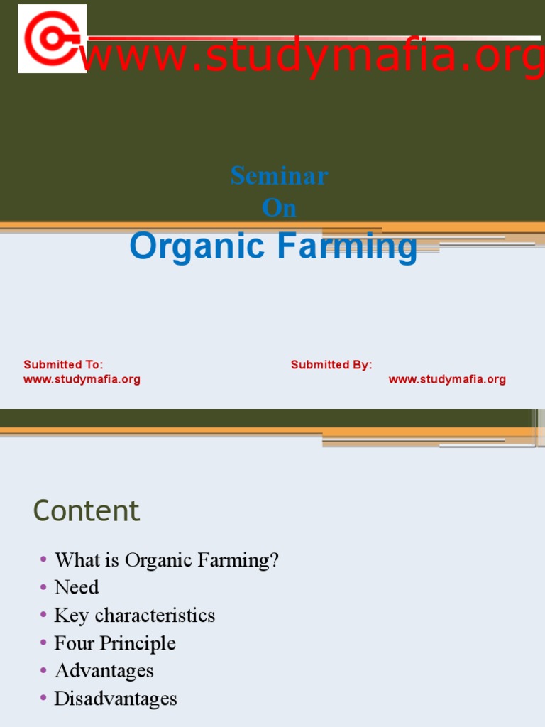Seminar on Organic Farming Principles | PDF | Organic Farming | Agriculture