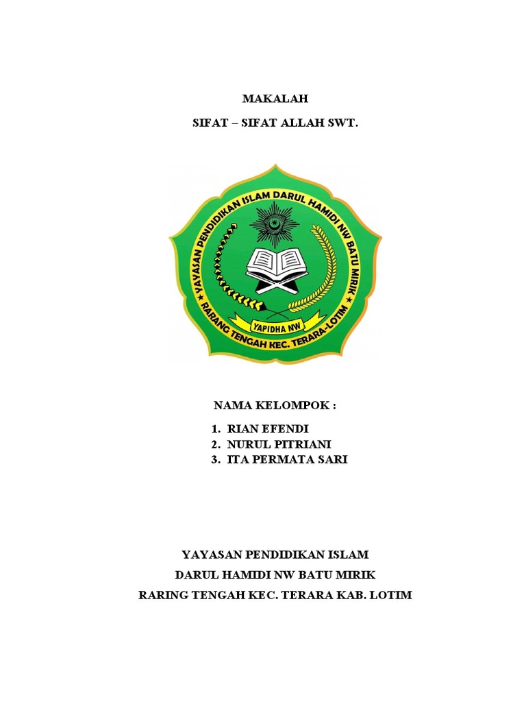 Sifat-Sifat Allah dan Pembagiannya | PDF | Pengembangan Diri