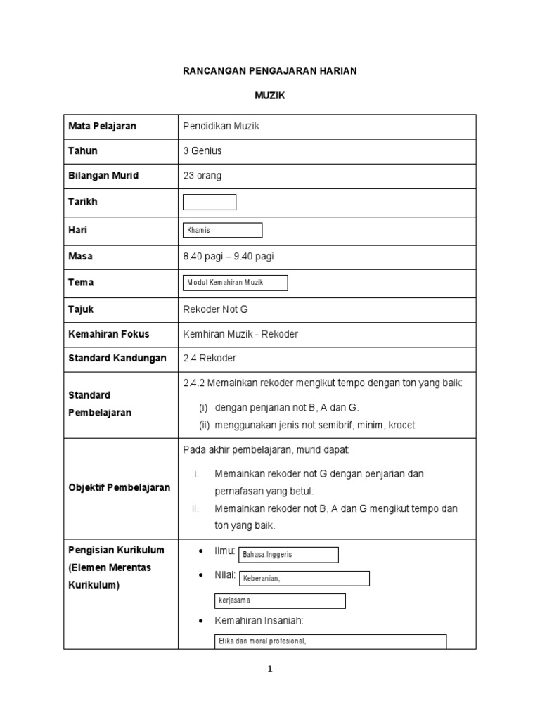 2.4.2 Rekoder Tahun 3 Not G | PDF