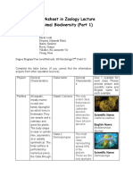 Worksheet in Zoology Lecture Animal Biodiversity (Part 1) : Calcarea