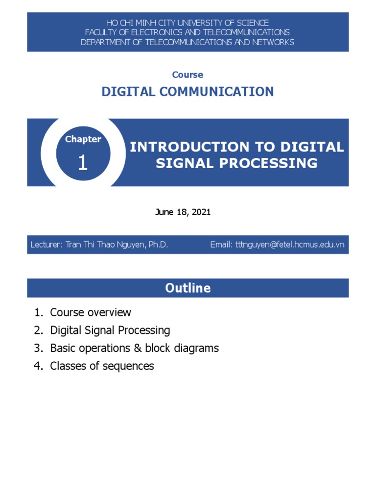 Digital Communication Introduction To Digital Signal Processing PDF