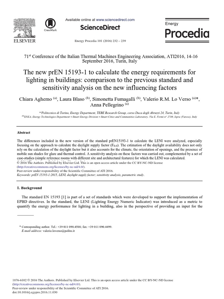 The New prEN 15193-1 To Calculate The Energy Requi | PDF | Lighting ...