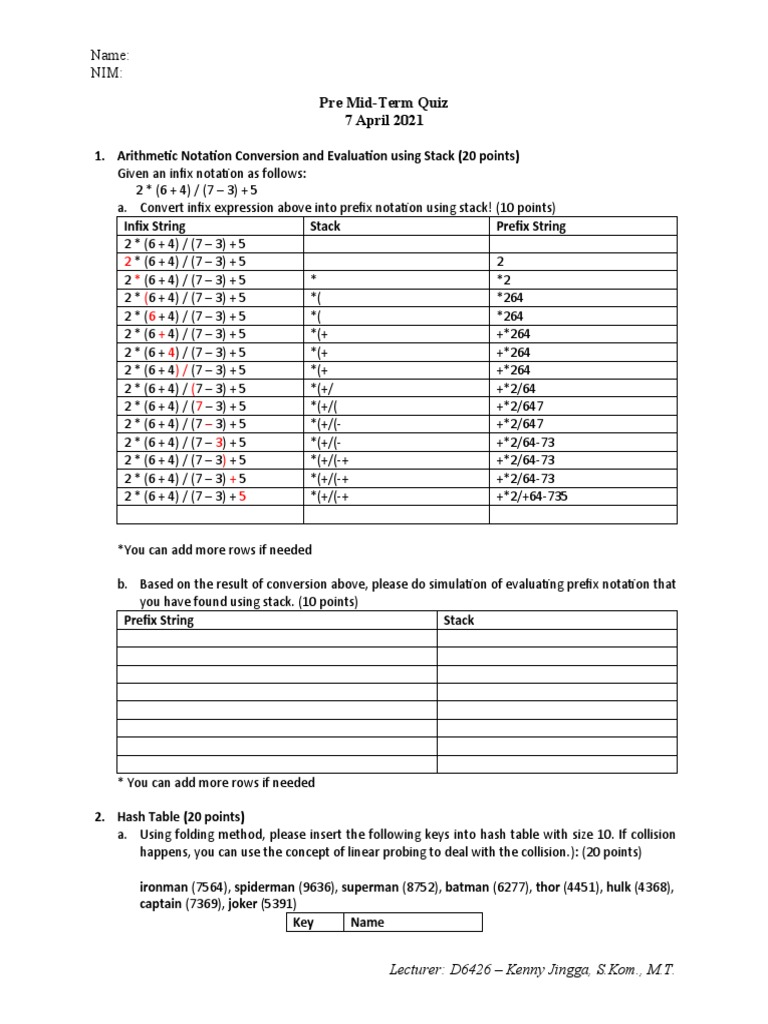Data Structures Quiz - Unit 3 | PDF | Computer Science | Data Management