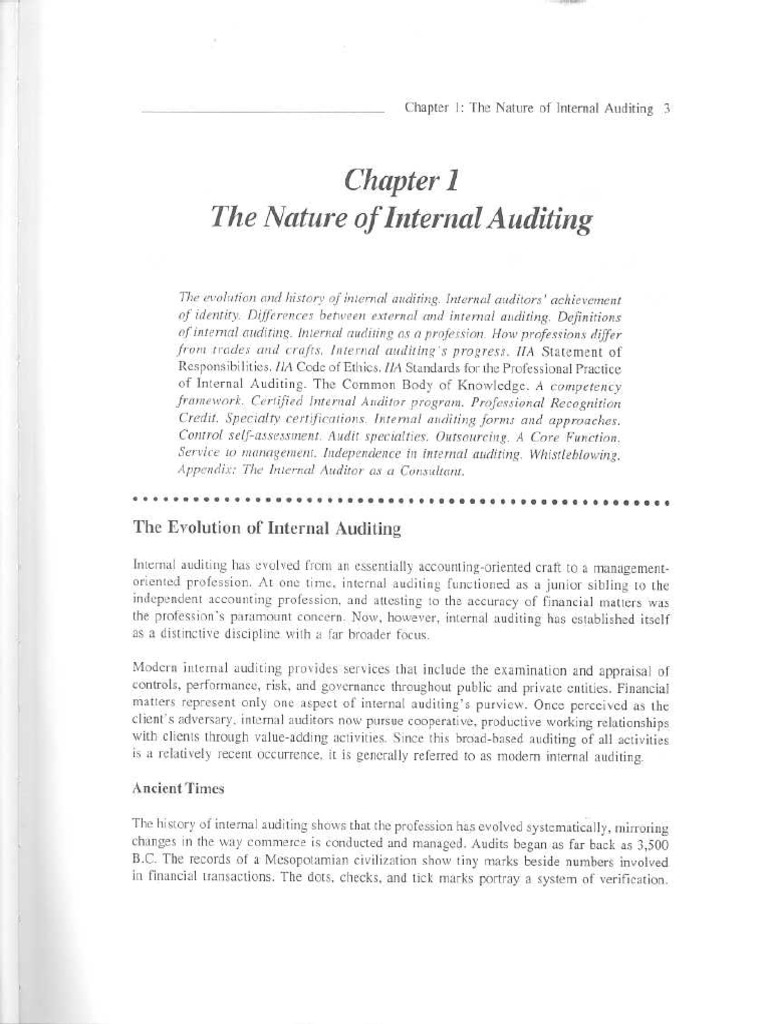 P1 Chapter 1 The Nature of Internal Auditing | PDF