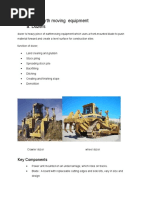 Heavy Earth Moving Equipment A. Dozers: Key Components