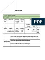 Individual Learning Monitoring Plan