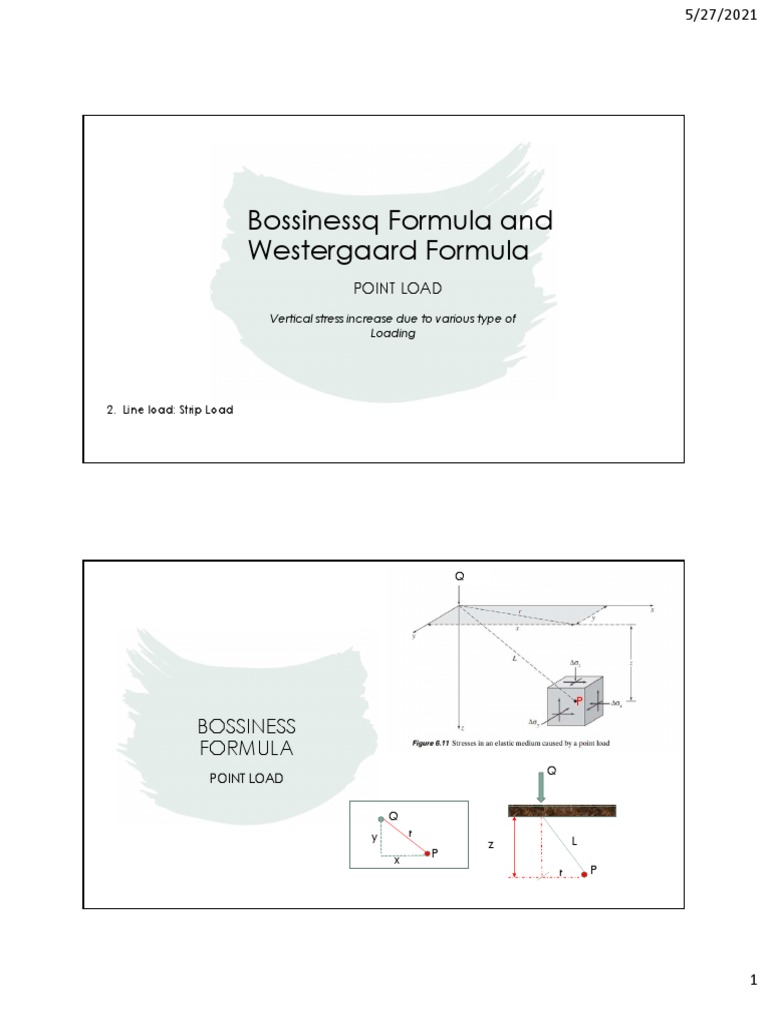Westergaard and Boussinesq Stress Formulas | PDF | Stress (Mechanics ...