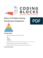 Basics of Problem Solving Pseudocode Assignment: Pseudocodes