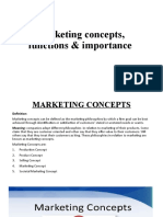 Marketing Concepts, Functions & Importance