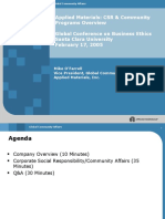 Applied Materials: CSR & Community Programs Overview Global Conference On Business Ethics Santa Clara University February 17, 2005