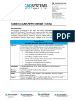 Course Details Autodesk Autocad Mechanical Training
