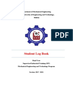 Student Log Book: Department of Mechanical Engineering MNS-University of Engineering and Technology, Multan