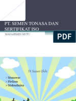 PT. Semen Tonasa & Sertifikat ISO