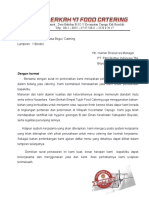 Surat Penawaran Berkah 47 Food Catering Kepada PT Pan Brother