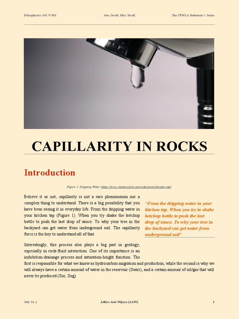 Capillarity in Reservoir Rocks | PDF | Petroleum Reservoir | Porosity