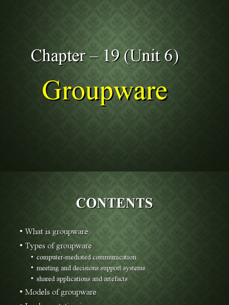 Unit-6 Groupware Chapter 19 | PDF | Server (Computing) | Videotelephony