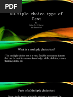 Multiple choice type of test