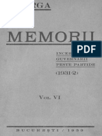 Nicolae Iorga - Memorii. Volumul 6 - Încercarea Guvernării Peste Partide (1931-2), 1939