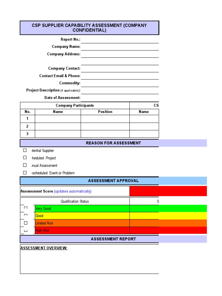 Supplier Capability Self Assessment Form 2015 PROTECTED PDF Quality