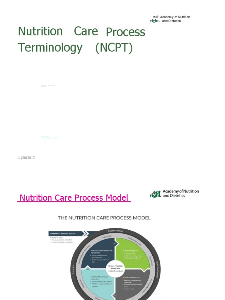 Process Nutrition Care Terminology (NCPT) R GHT PDF Medical