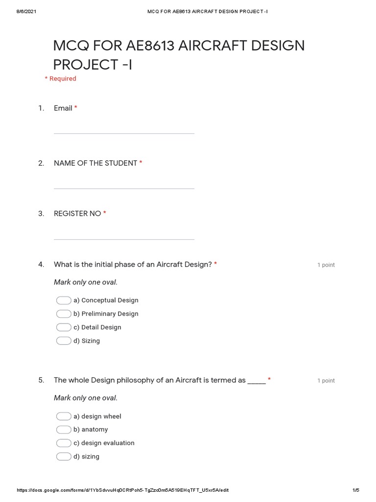 Lofting in Aircraft Design Process | PDF | Design | Multiple Choice
