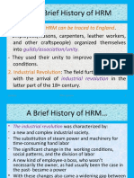 Brief History of HRM