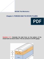Chapter 4: Forces Due To Static Fluids: EM 208: Fluid Mechanics