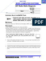 A6/U13/L3 Body Computer Systems: JOB SHEET A6H7 Radio Static Diagnosis