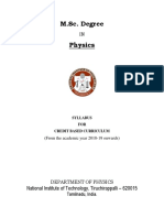 M.Sc. Degree Physics: National Institute of Technology Tiruchirappalli - 620015
