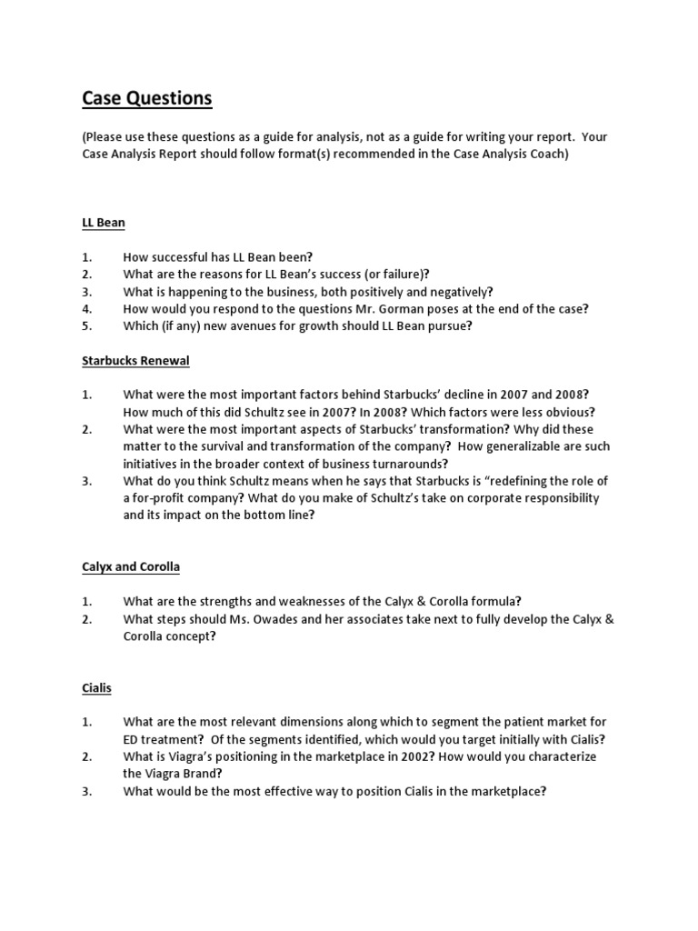 Case Questions | PDF | Marketing | Business
