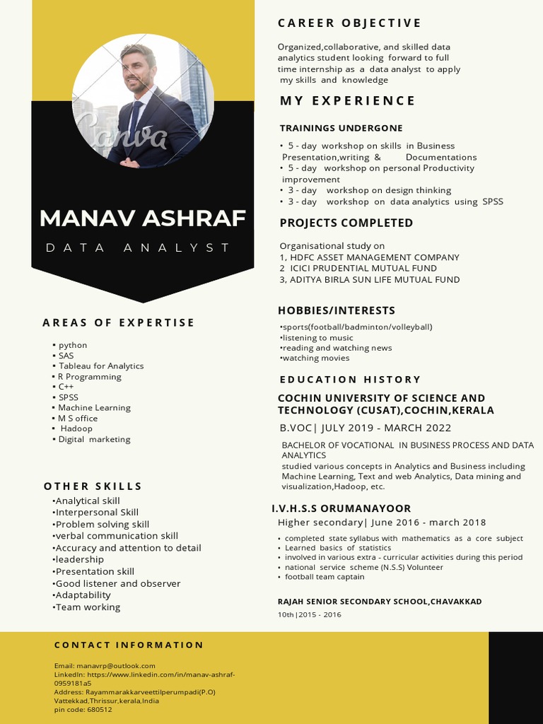Data Analyst Profile: Skills & Experience | PDF | Analytics | Learning