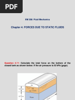 Chapter 4: Forces Due To Static Fluids: EM 208: Fluid Mechanics