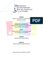 Fundamentos teóricos y conceptualización de la atención a la diversidad. Luisa García Ramos.2020. 