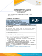 Neuropsicología UNAD: Presaberes y expectativas (25pts