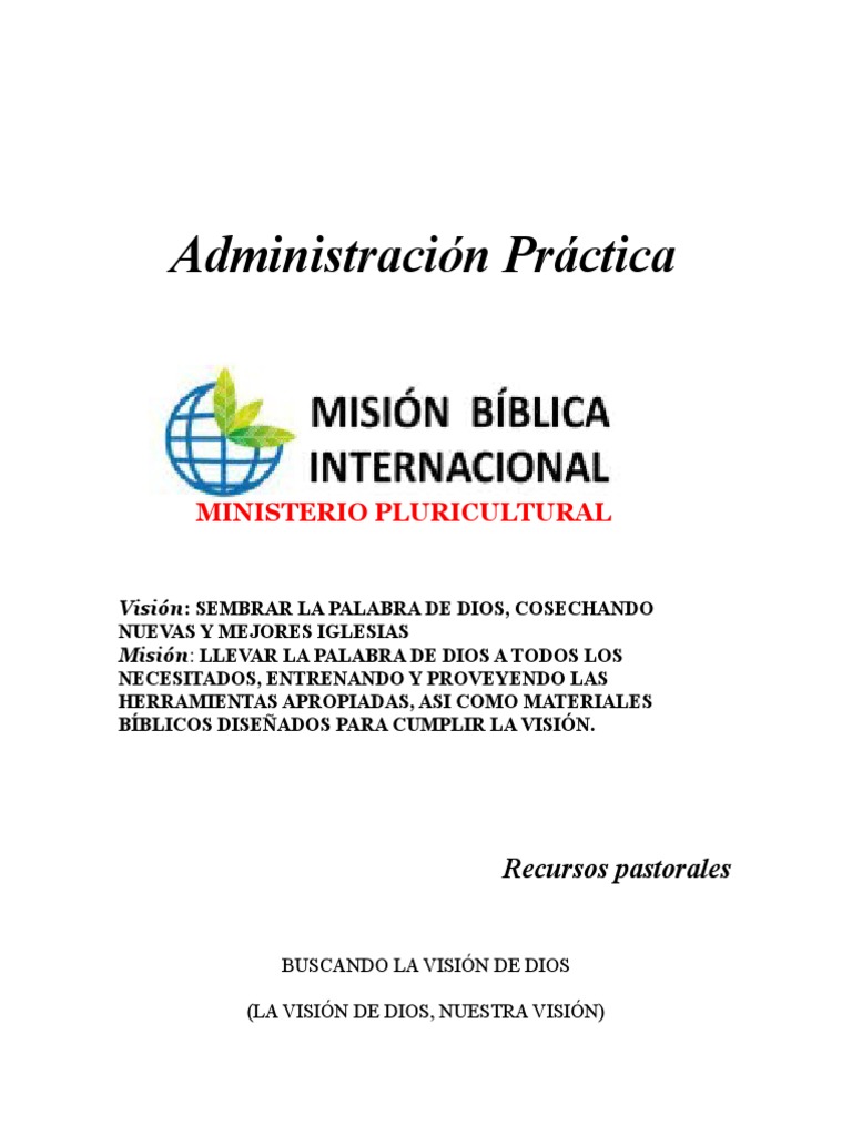 Visión y Misión de la Iglesia Cristiana | PDF | Dios | Biblia
