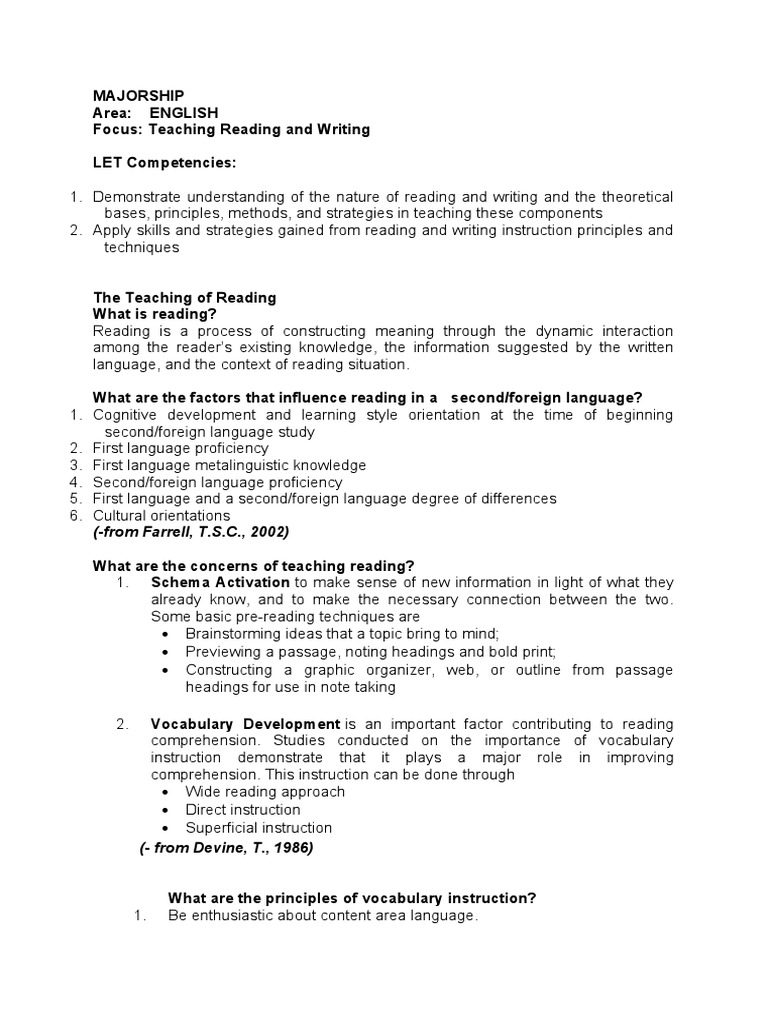 Teaching Reading and Writing Strategies | PDF | Reading Comprehension ...
