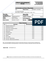 E-Return Acknowledgment Receipt: Personal Information and Return Filing Details
