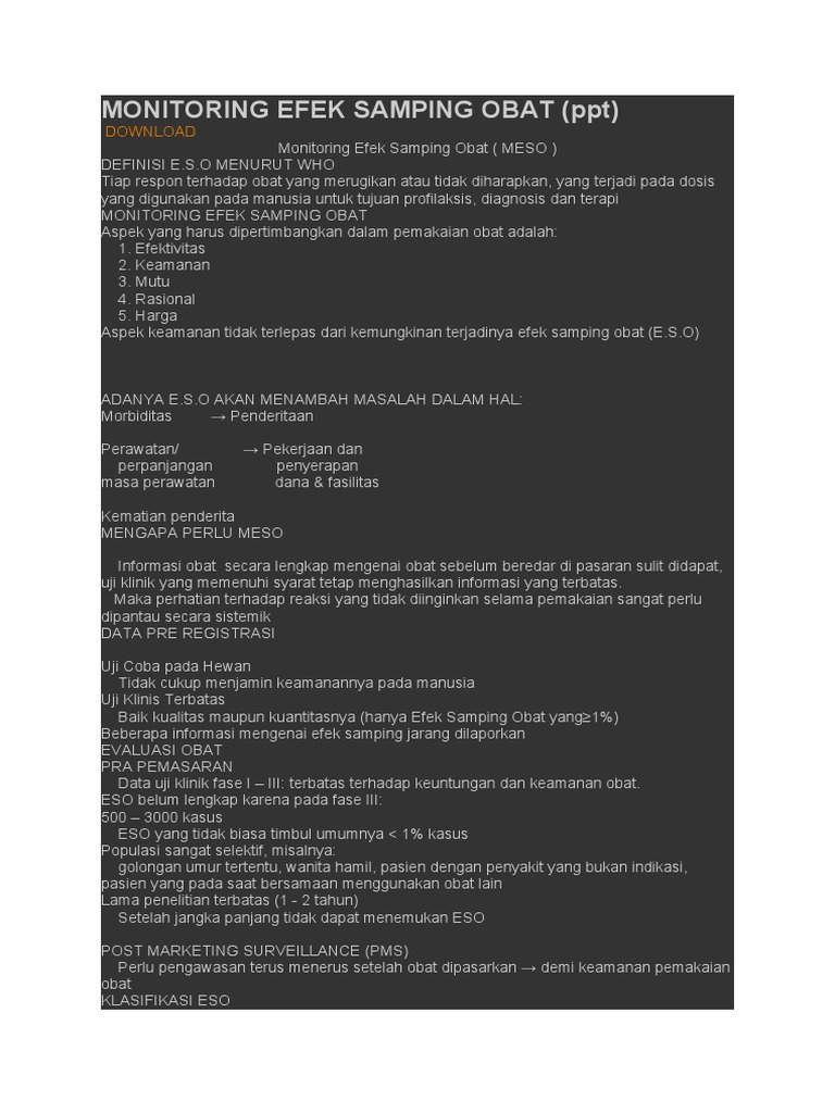 Monitoring Efek Samping Obat | PDF