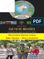 Culto de Missões - Julho 2021.