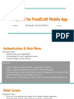 Proposal For Foodcraft Mobile App: Deepak Anand Mani