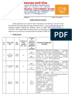 Secunderabad Cantonment Board: Employment Notice