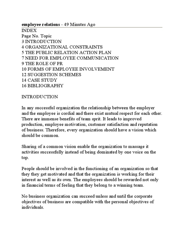 Case study about employee and employer relationship picture