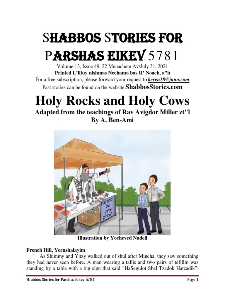 Shabbos Stories For Parshas Eikev 5781 PDF Version | PDF | Jewish Belief And Doctrine | Jews And ...