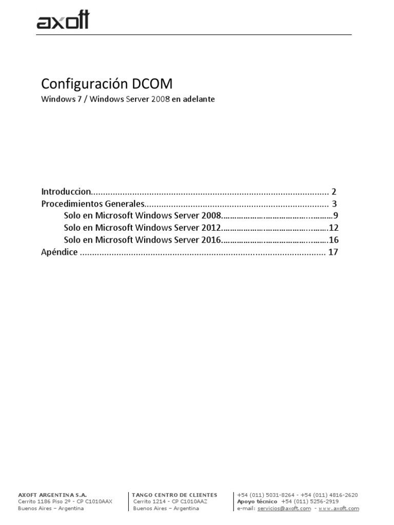 Configuración DCOM en Windows Server | PDF | Microsoft Windows ...